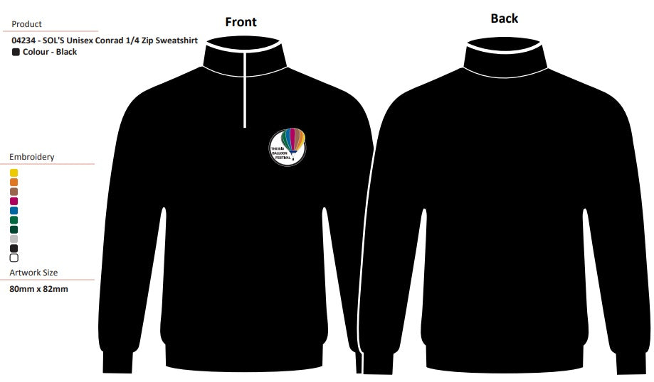 1/4 zip top sweatshirt (The Big Balloon Festival)